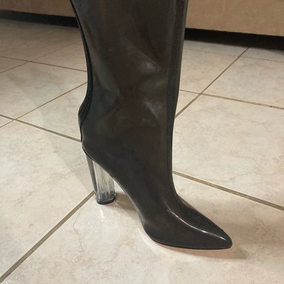Fashion Nova High Heeled See Through Fashion Boots - Picture 10 of 10